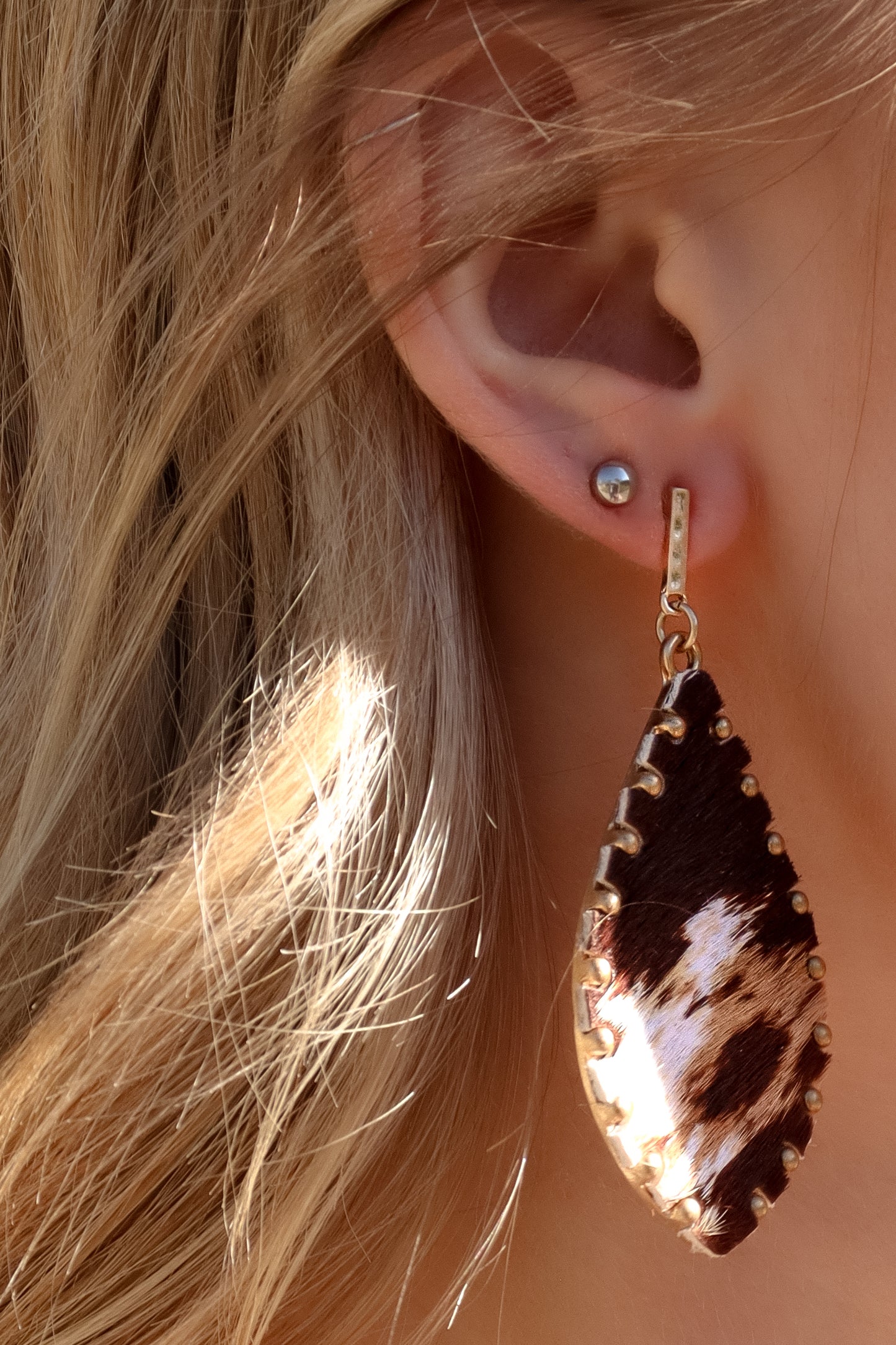 Cowhide Earring